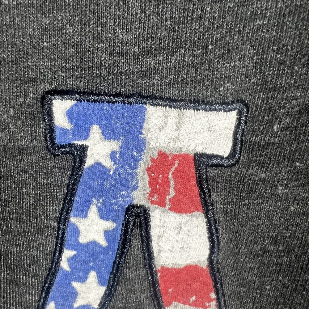 GAP Men's Gray Flag Logo Hoodie Pullover Sweatshirt Size L Large Cotton Blend